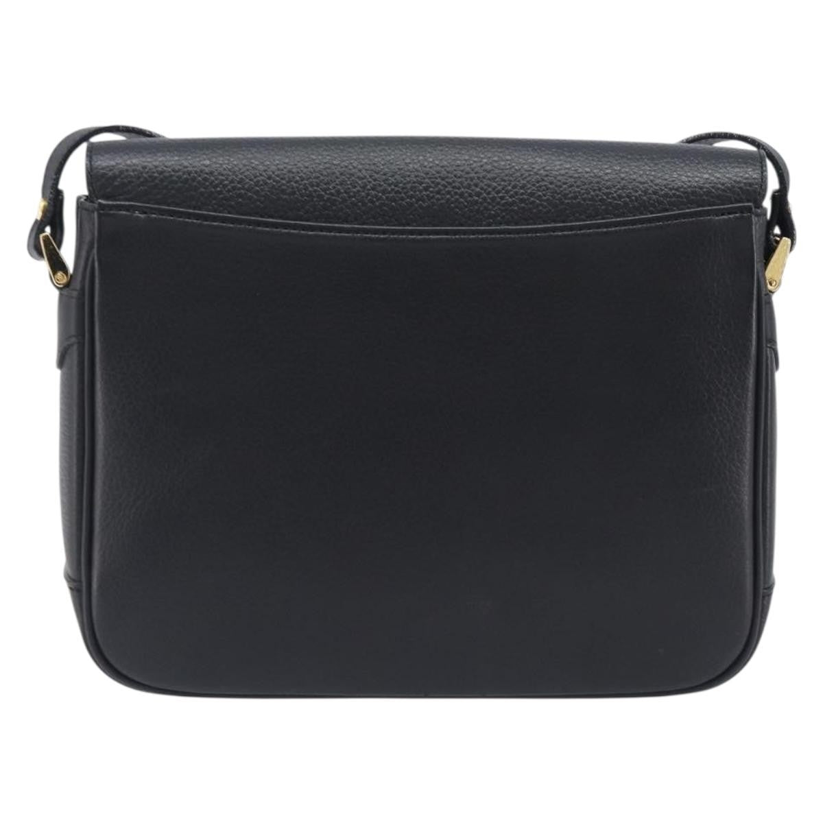 Burberry Shoulder Leather Black Leather Shoulder Bag Bag (Pre-Owned)
