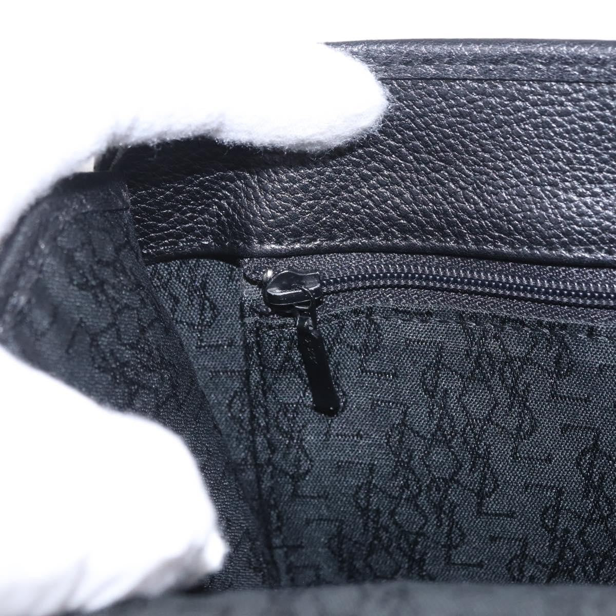 Saint Laurent Vintage Shoulder Bag Leather Black Leather Shoulder Bag Bag (Pre-Owned)