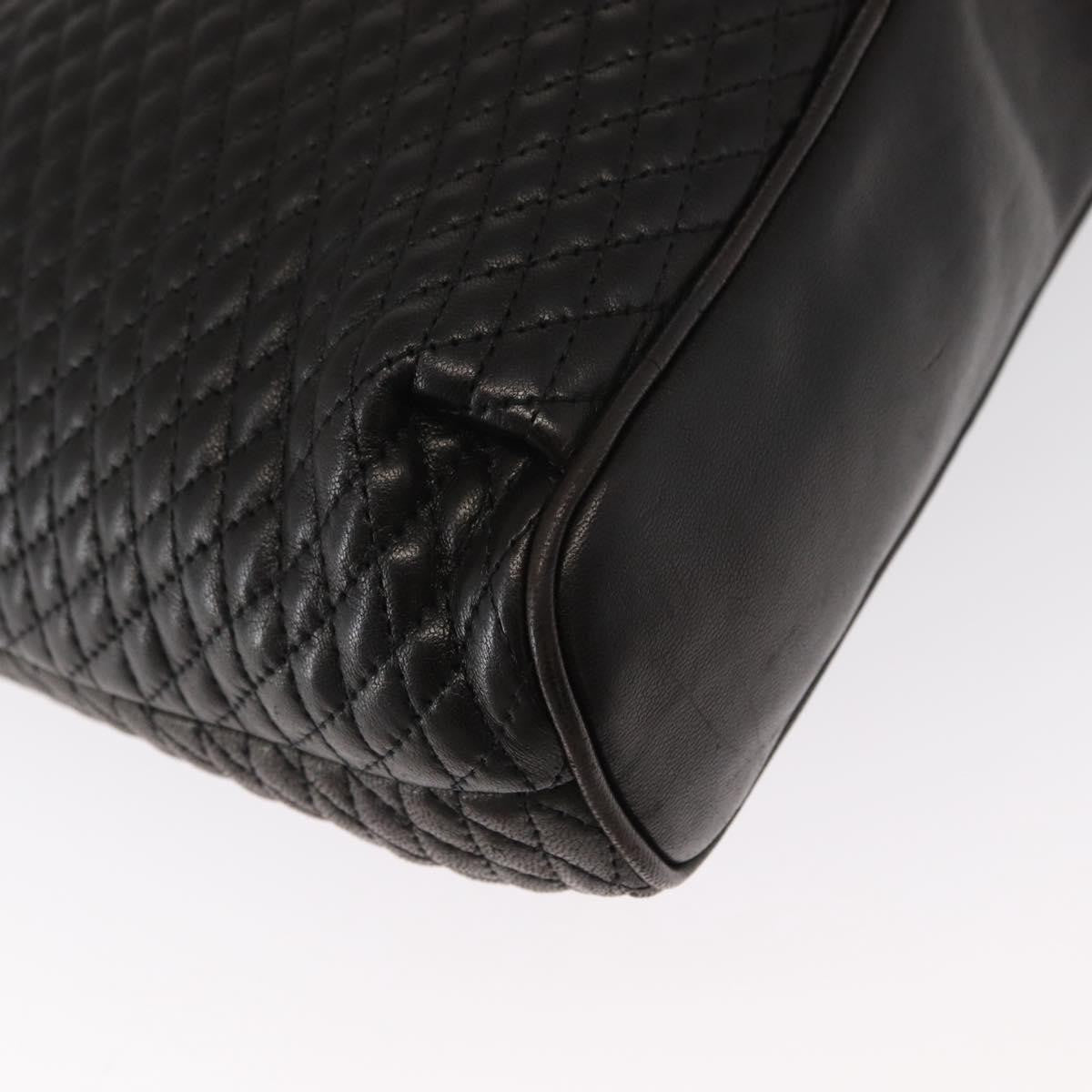 Bally Vintage Chain Quilted Leather Black Leather Shoulder Bag Bag (Pre-Owned)