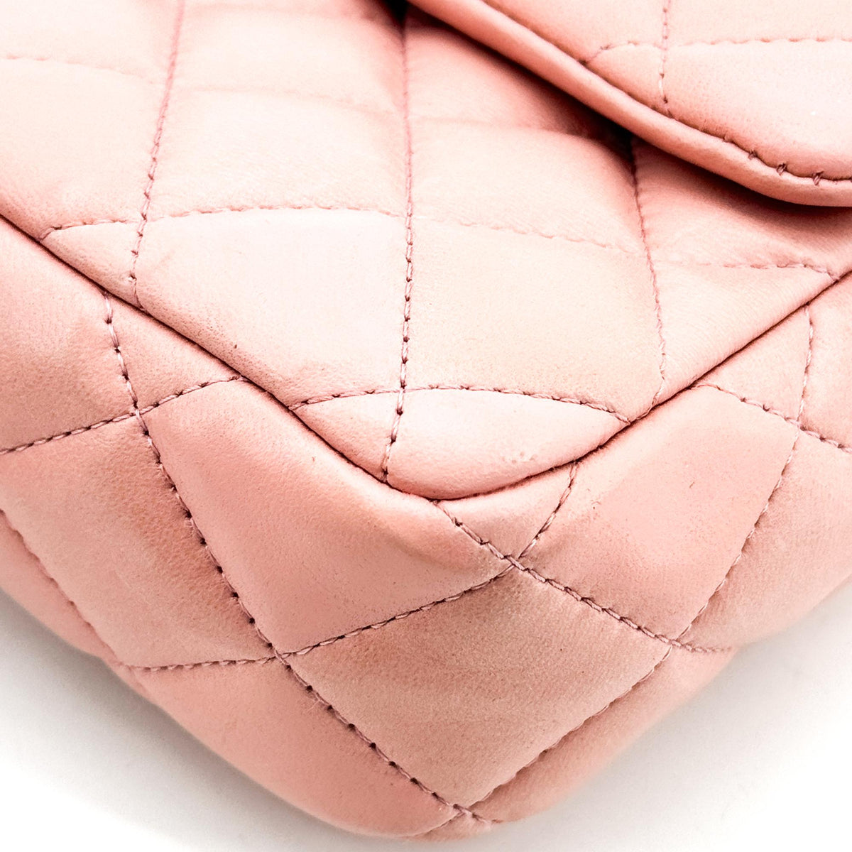 Chanel Classic Single Flap Quilted Lambskin Pink Leather Handbag (Pre-Owned)