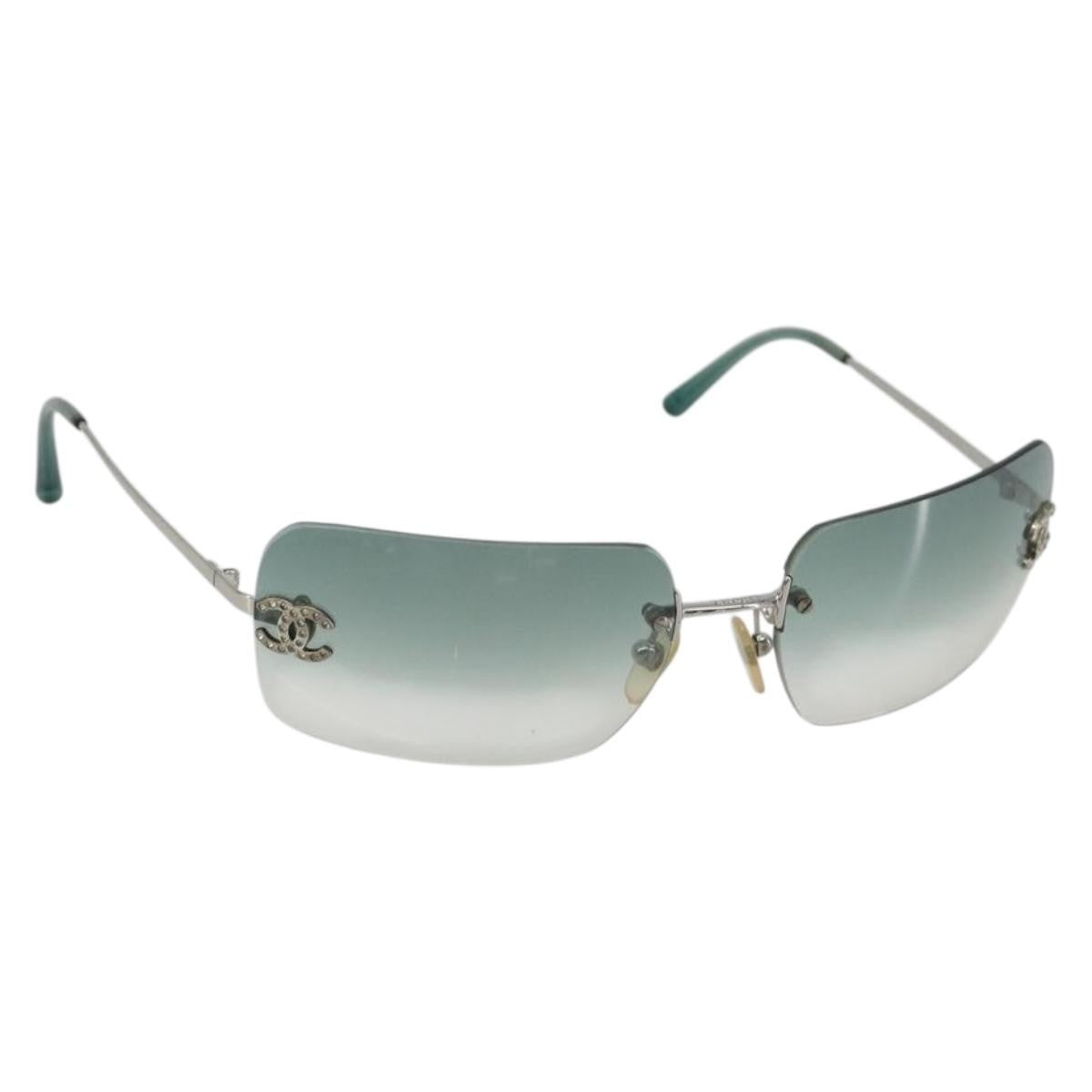 Chanel Logo Cc Metal Green Metal Sunglasse Accessory (Pre-Owned)