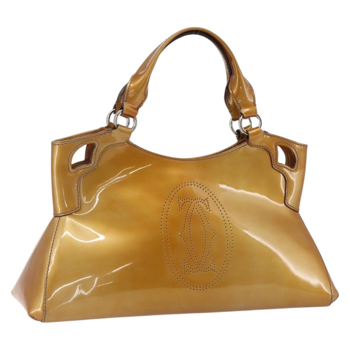 Cartier Marcello Patent Leather Yellow Patent_Leather Handbag (Pre-Owned)