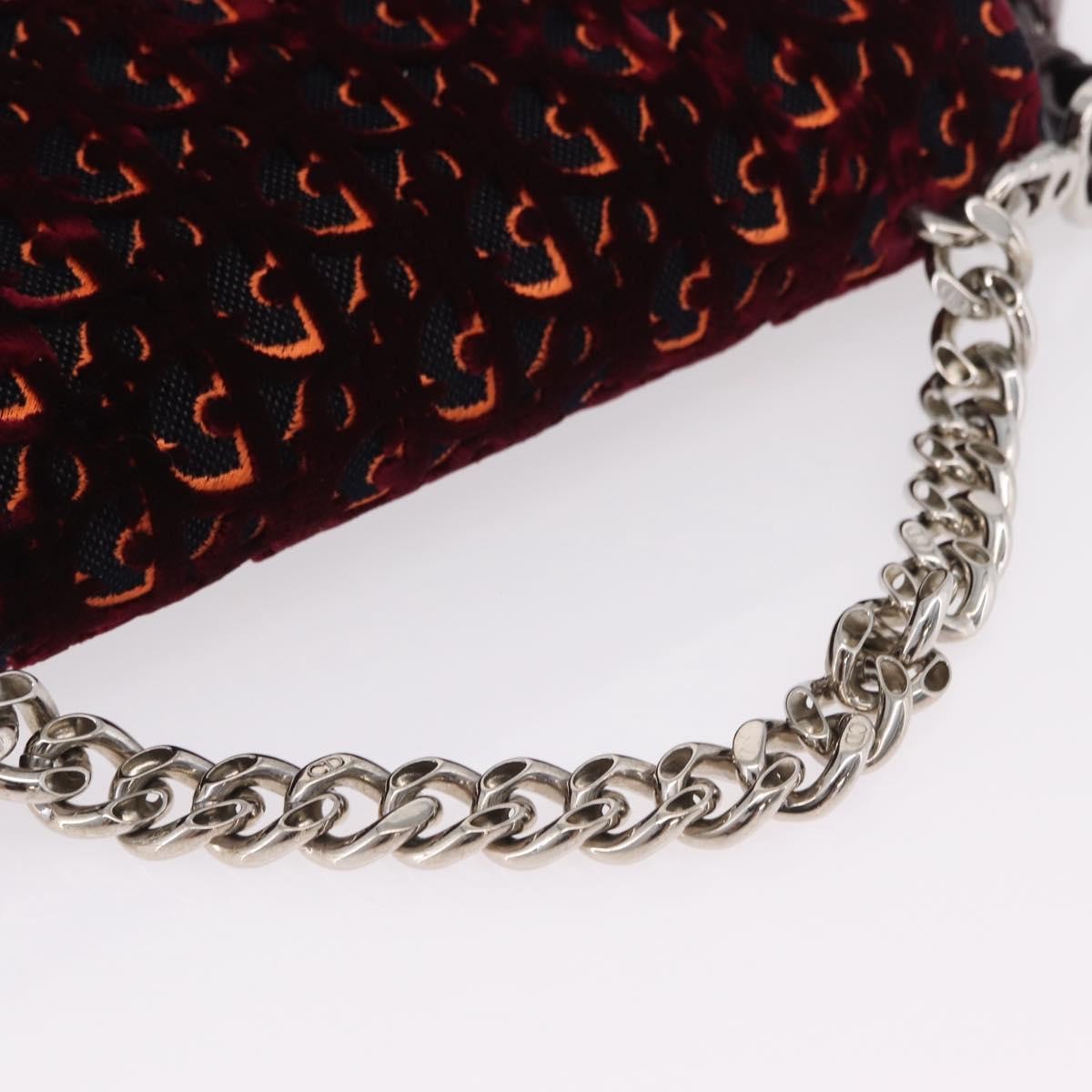 Christian Dior Diorama Flap Oblique Velvet And Canvas Red Velvet Handbag (Pre-Owned)