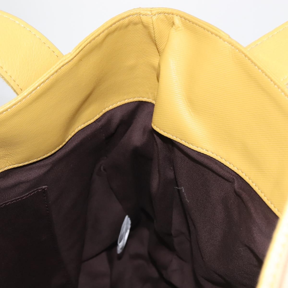 Burberry Blue Label Leather Yellow Leather Tote Bag Bag (Pre-Owned)