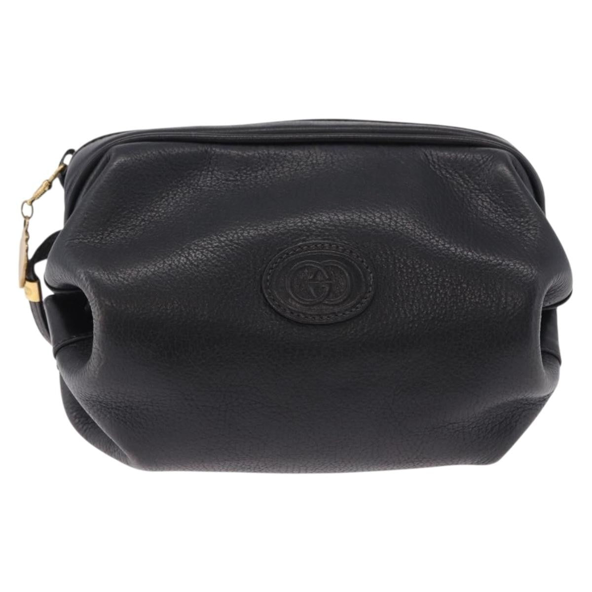 Gucci Shoulder Leather Black Leather Shoulder Bag Bag (Pre-Owned)