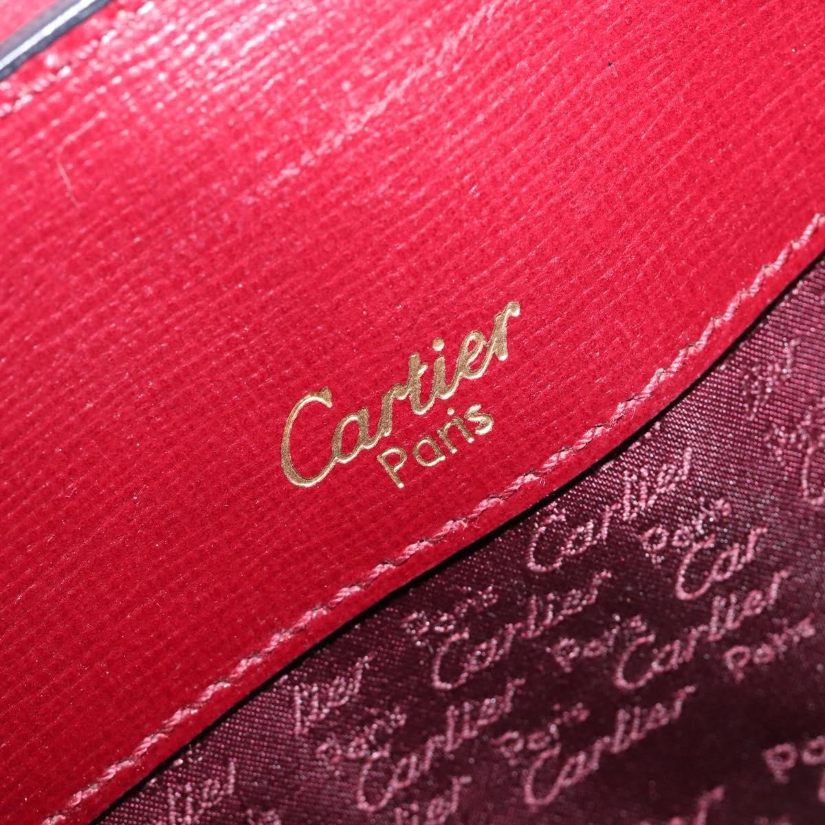 Cartier Must De Cartier Leather Burgundy Leather Shoulder Bag Bag (Pre-Owned)