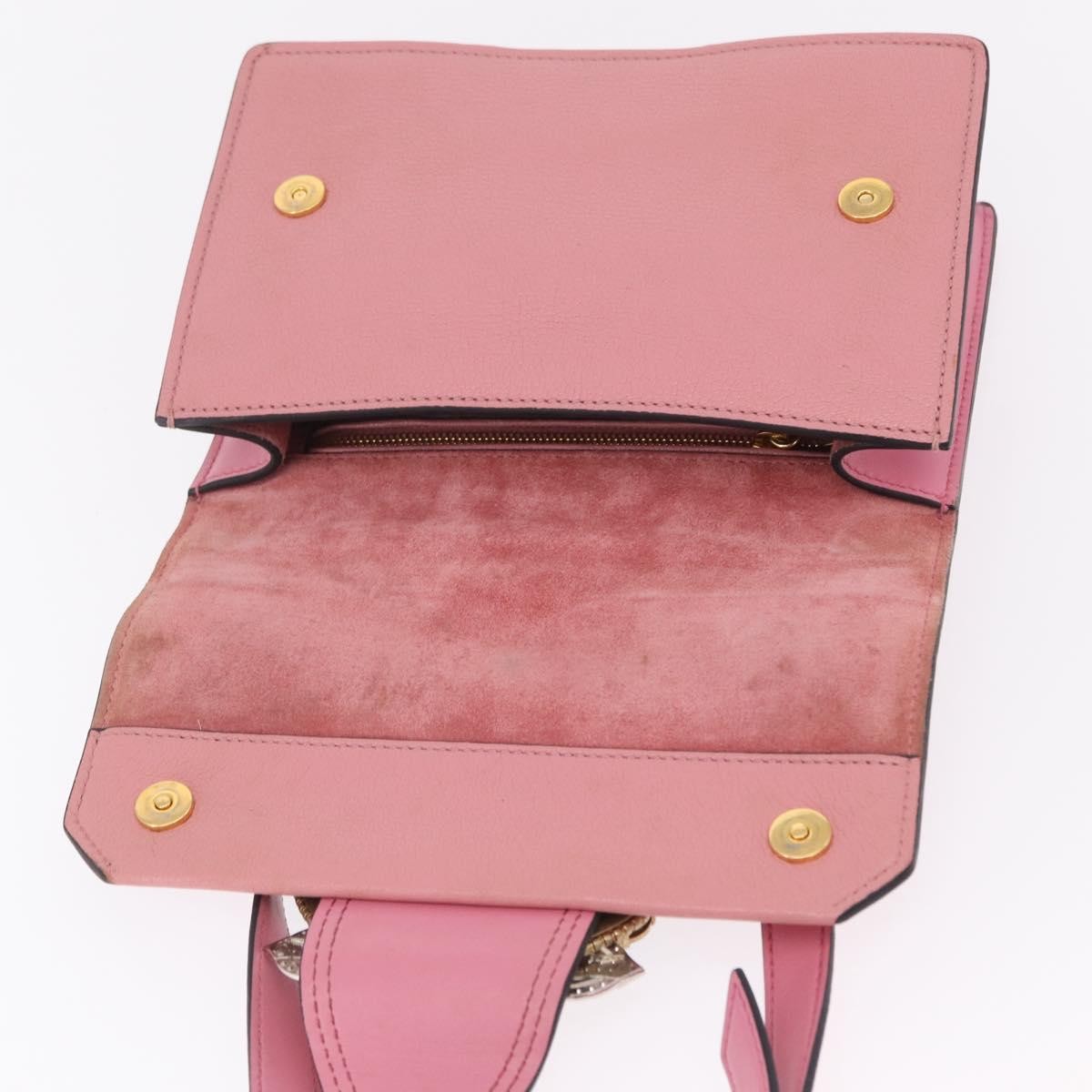 Miu Miu Madras Crystal Buckle Leather Pink Leather Shoulder Bag Bag (Pre-Owned)