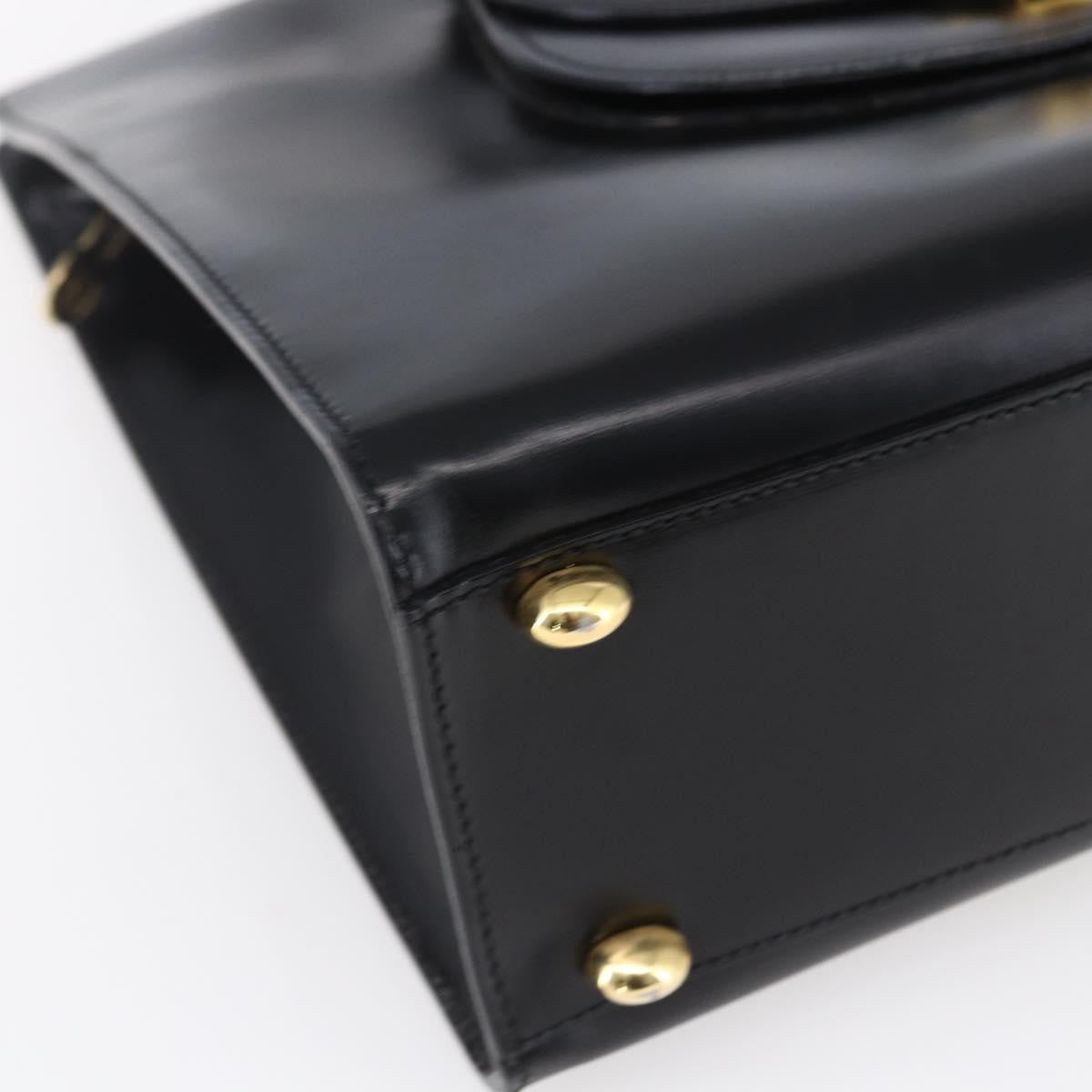 Celine Tote Leather Black Leather Tote Bag Bag (Pre-Owned)