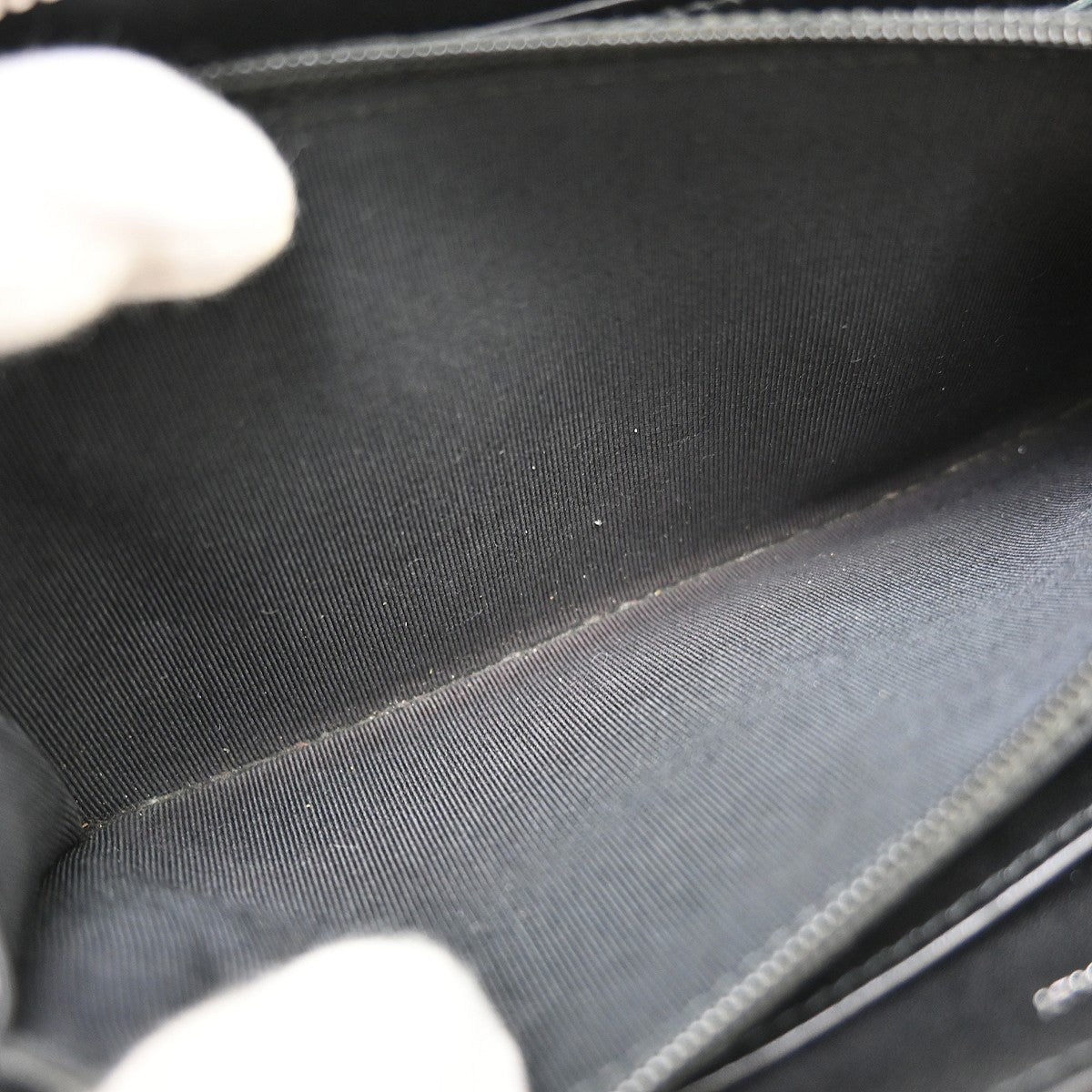 Chanel Zip Around Organizer Quilted Caviar Black Leather Wallets Accessory (Pre-Owned)