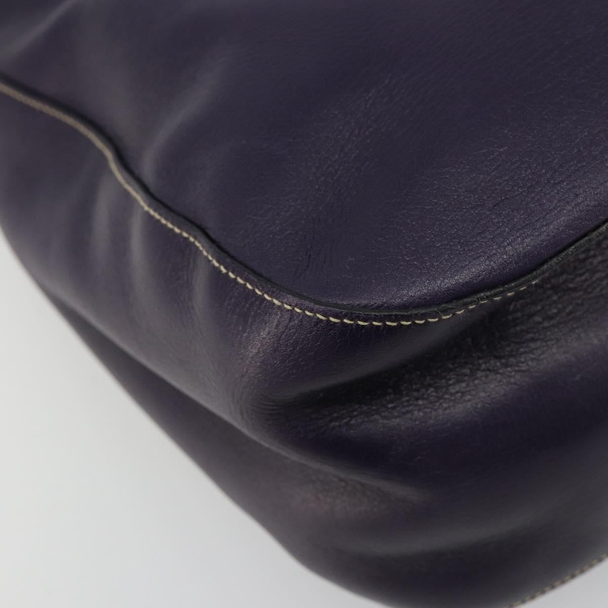 Prada Chain Leather Purple Leather Handbag (Pre-Owned)