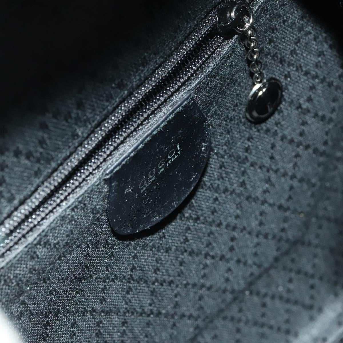 Gucci Vintage Bamboo Nylon And Patent Leather Black Nylon Backpack Bag (Pre-Owned)