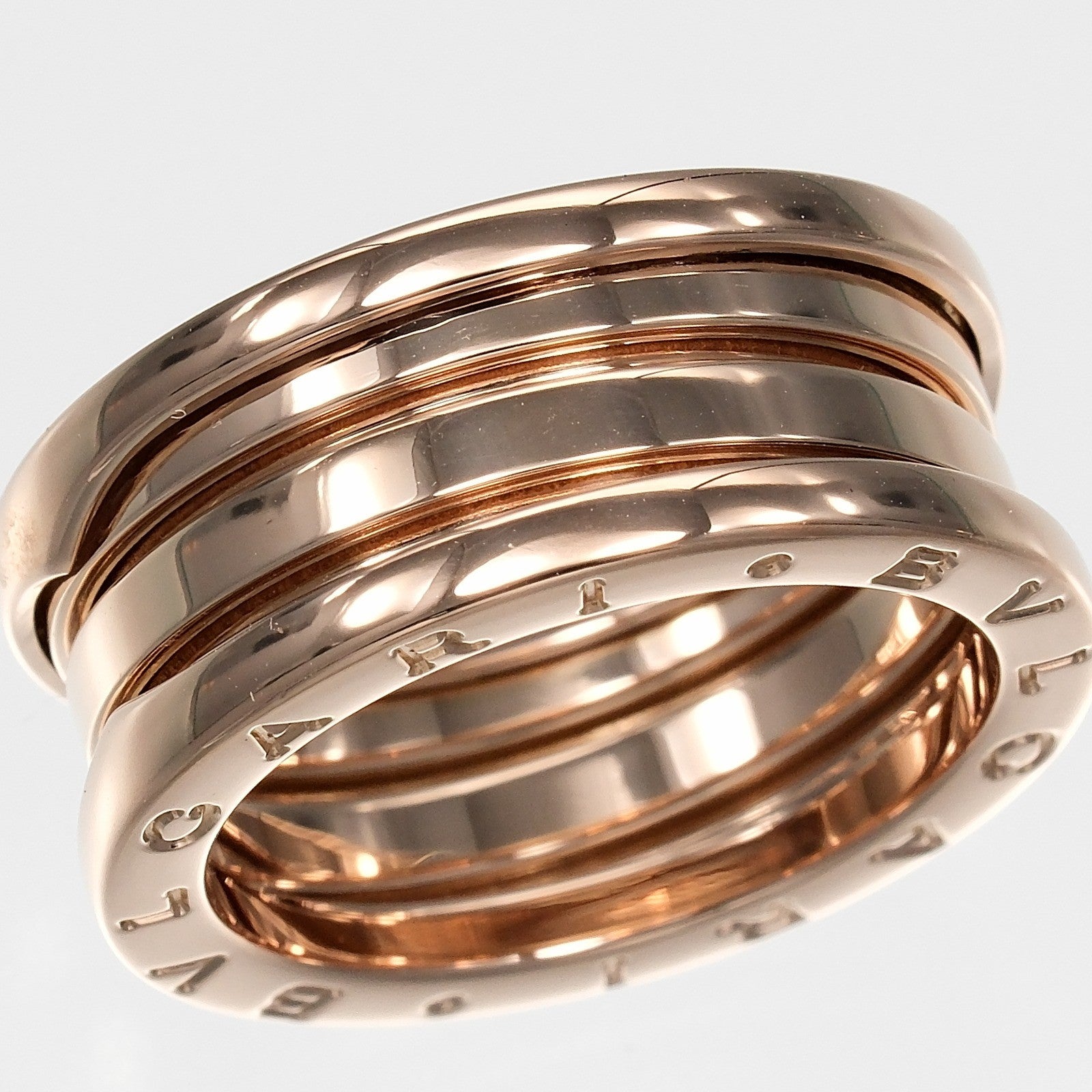 Bvlgari B.Zero1 Three Band 18K Rose Gold Gold Pink_Gold Ring Jewelry (Pre-Owned)