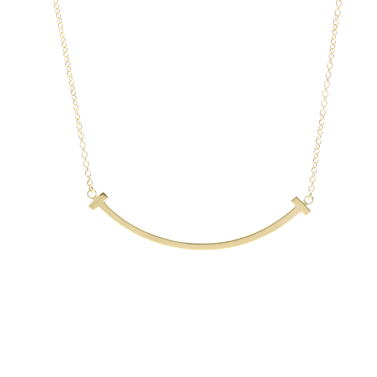 Tiffany & Co. T Smile Pendant 18K Yellow Gold Gold Yellow_Gold Necklace Jewelry (Pre-Owned)