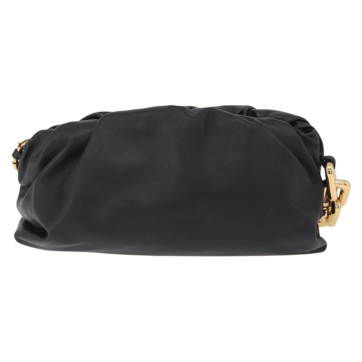 Bottega Veneta The Chain Pouch Leather Black Leather Clutche & Pouche Bag (Pre-Owned)
