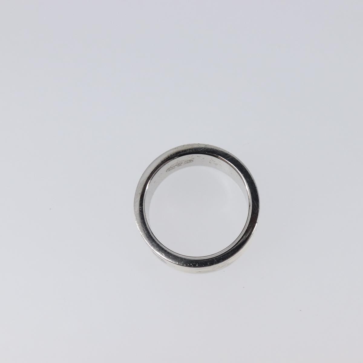 Chanel Heart Band Metal And Enamel Silver Metal Ring Jewelry (Pre-Owned)