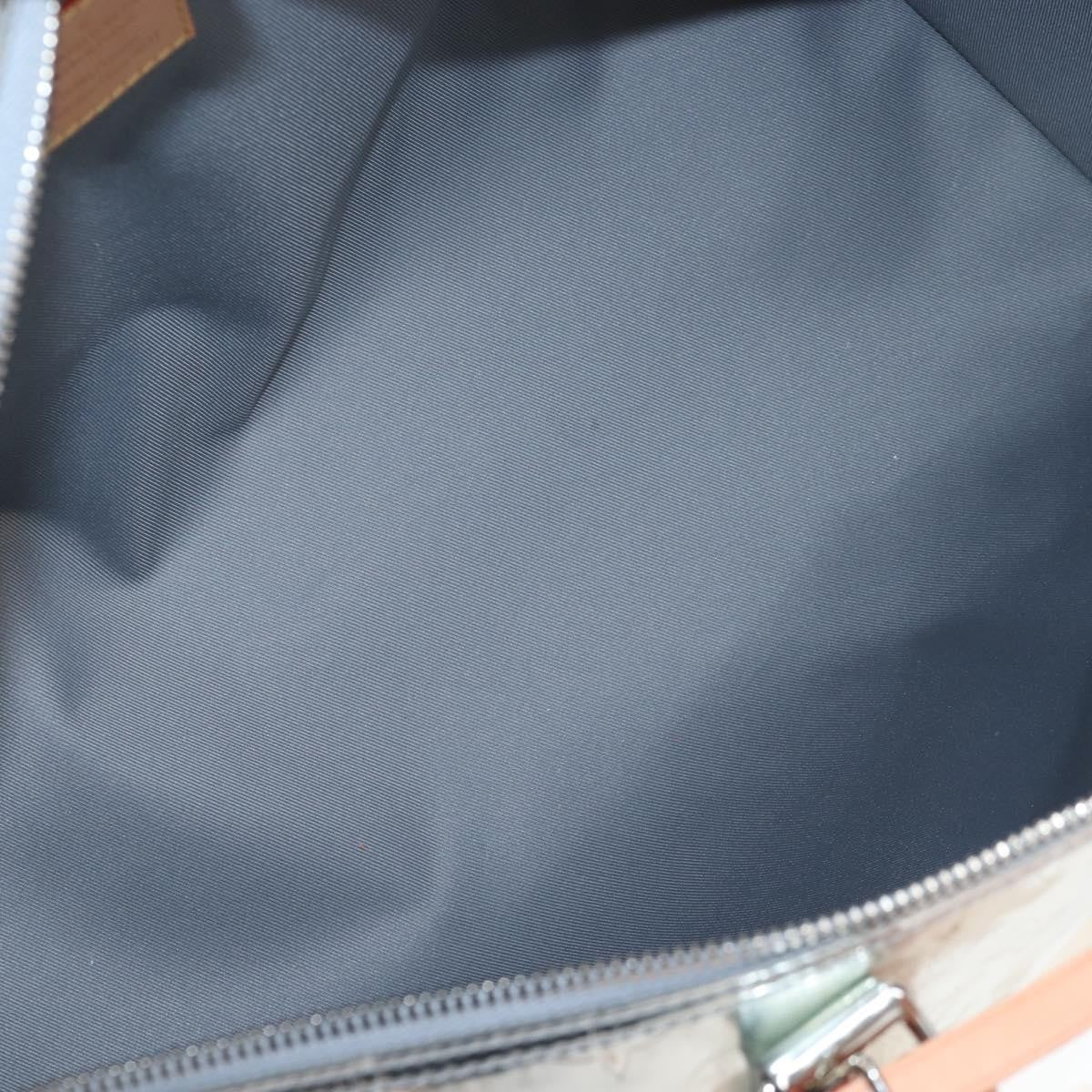 Louis Vuitton Keepall Bandouliere Monogram Mirror Coated Canvas Silver Leather Travel Bag Bag (Pre-Owned)