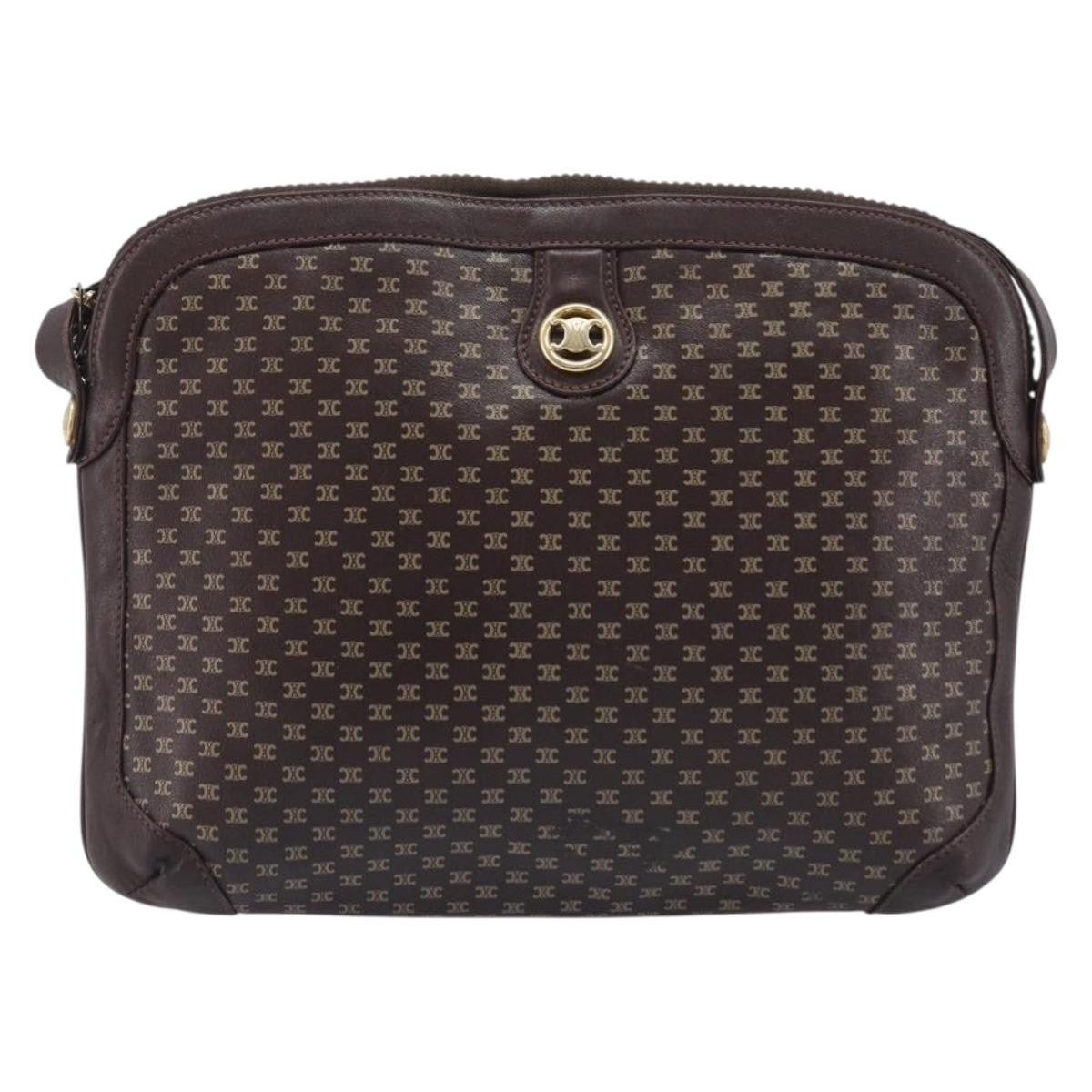 Celine Macadam Shoulder Canvas Brown Canvas Crossbody Bag Bag (Pre-Owned)
