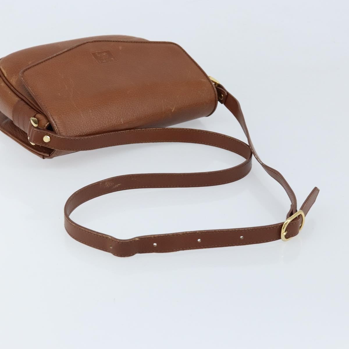 Burberry Flap Shoulder Leather Brown Leather Shoulder Bag Bag (Pre-Owned)