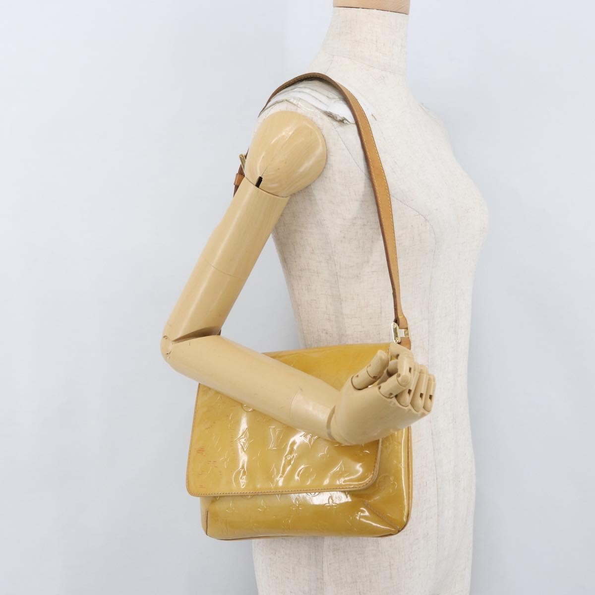Louis Vuitton Thompson Street Monogram Vernis Beige Patent_Leather Shoulder Bag Bag (Pre-Owned)