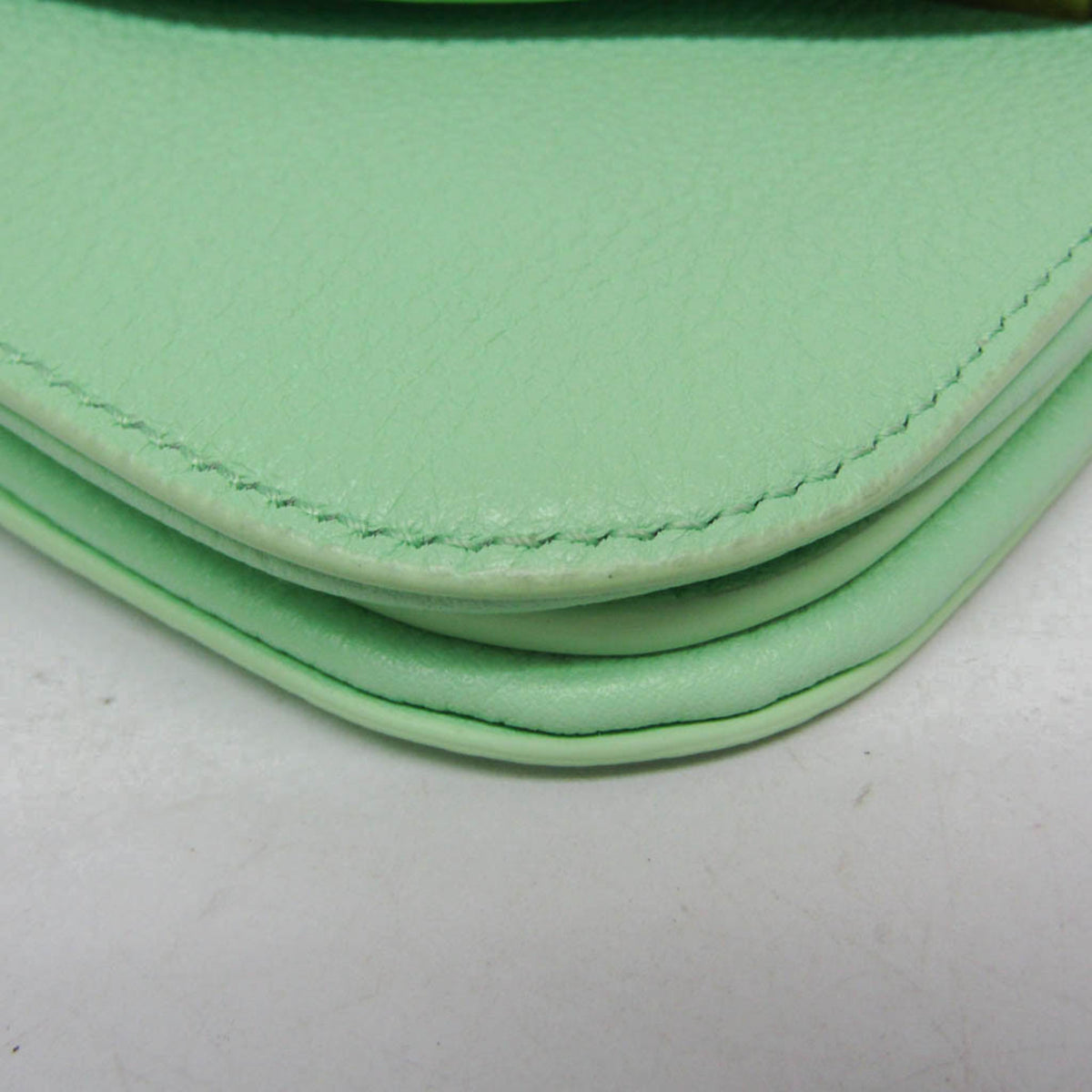 Bottega Veneta Mount Leather Green Leather Shoulder Bag Bag (Pre-Owned)