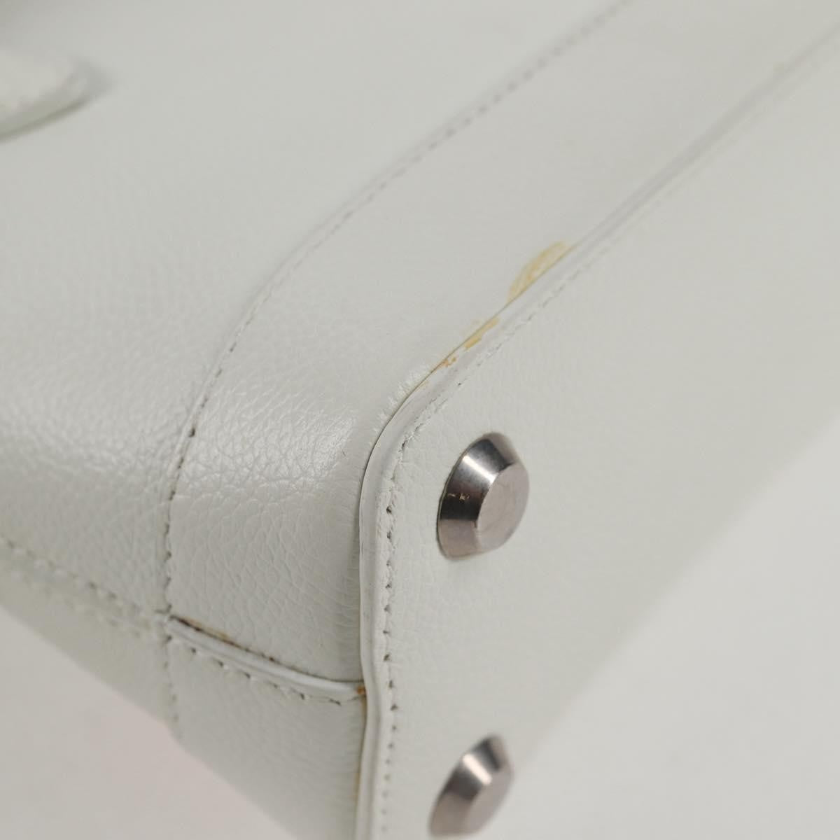 Balenciaga Logo Ville Leather White Leather Handbag (Pre-Owned)