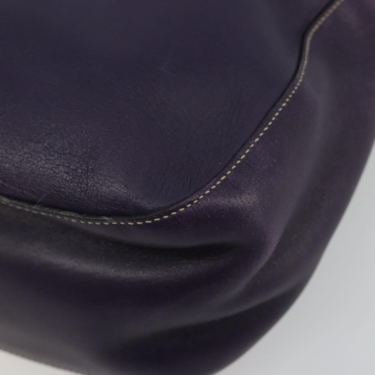 Prada Chain Leather Purple Leather Handbag (Pre-Owned)