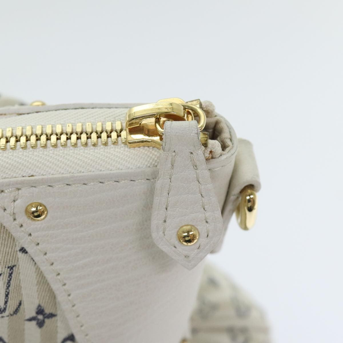 Louis Vuitton Marina Mini Lin Croisette White Canvas Handbag (Pre-Owned)