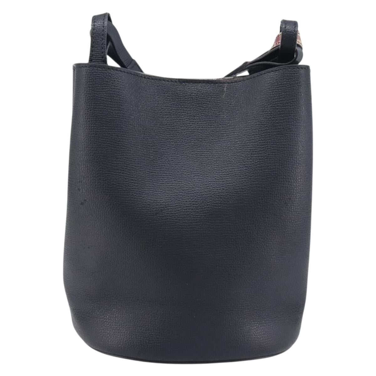 Burberry Lorne Bucket Leather Black Leather Handbag (Pre-Owned)