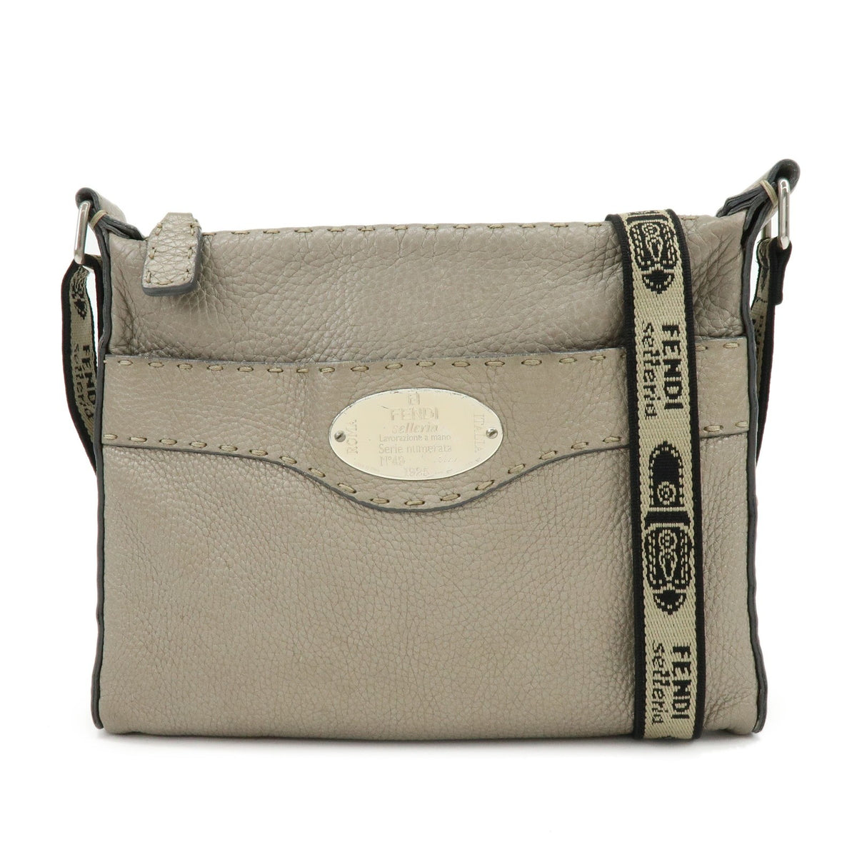 Fendi Selleria Leather Neutral Leather Crossbody Bag Bag (Pre-Owned)