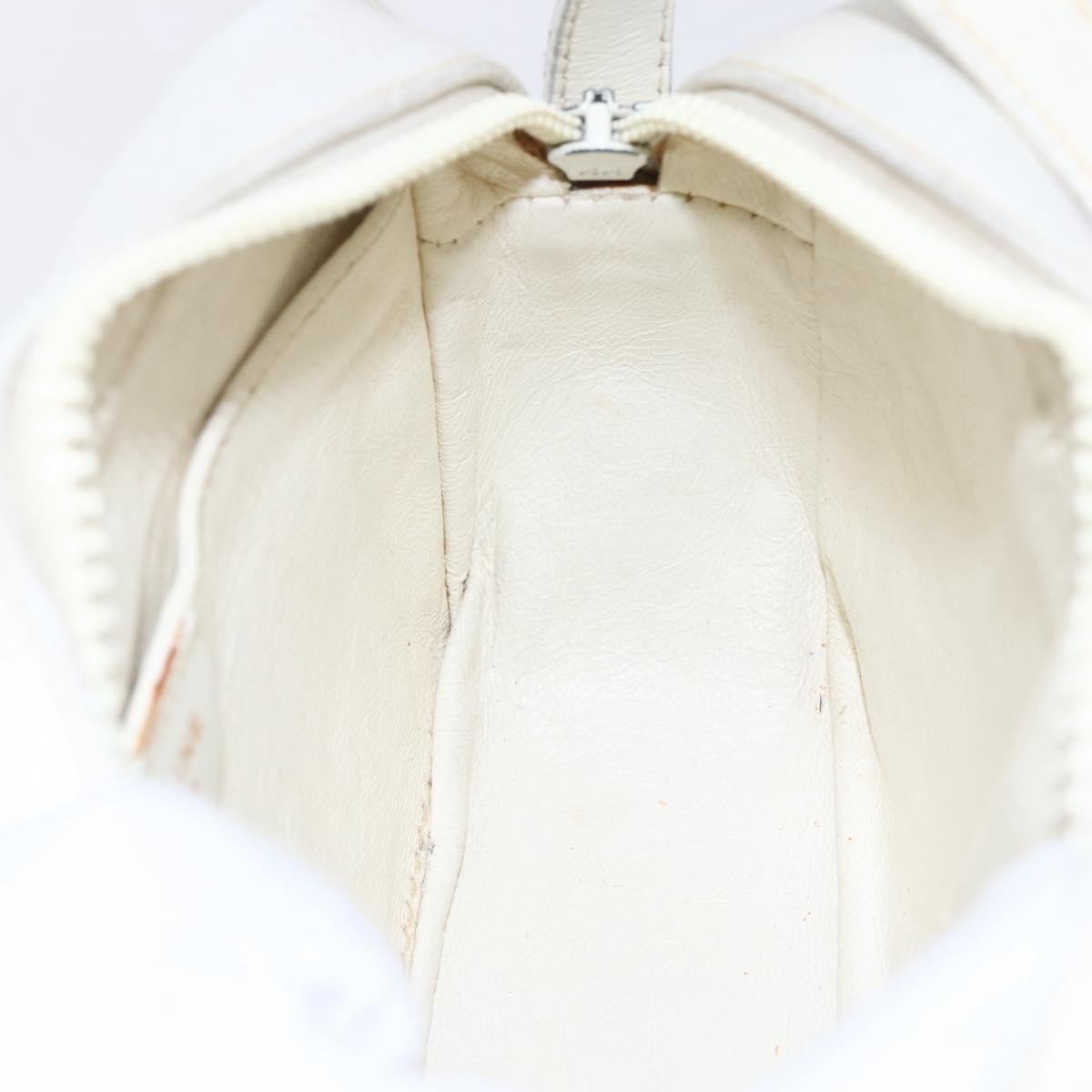 Celine Vintage Leather White Leather Shoulder Bag Bag (Pre-Owned)