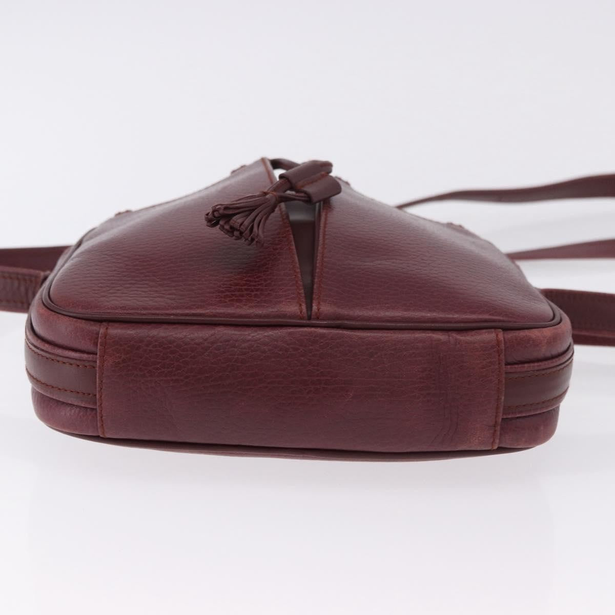 Cartier Tasseled Must De Cartier Leather Burgundy Leather Shoulder Bag Bag (Pre-Owned)