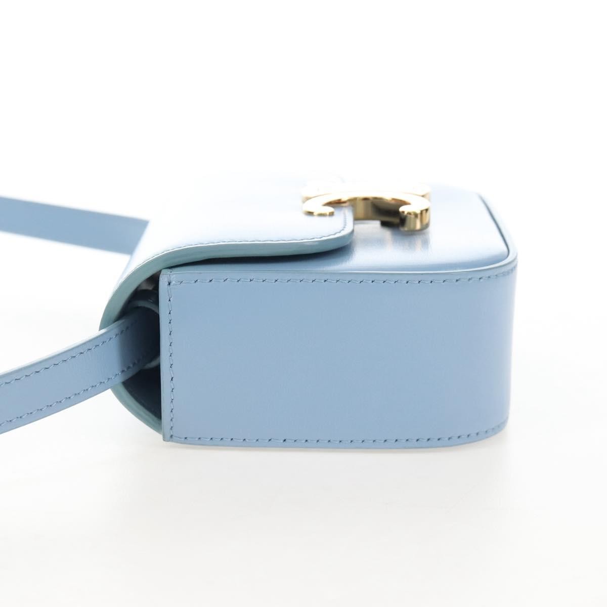 Celine Claude Leather Blue Leather Shoulder Bag Bag (Pre-Owned)