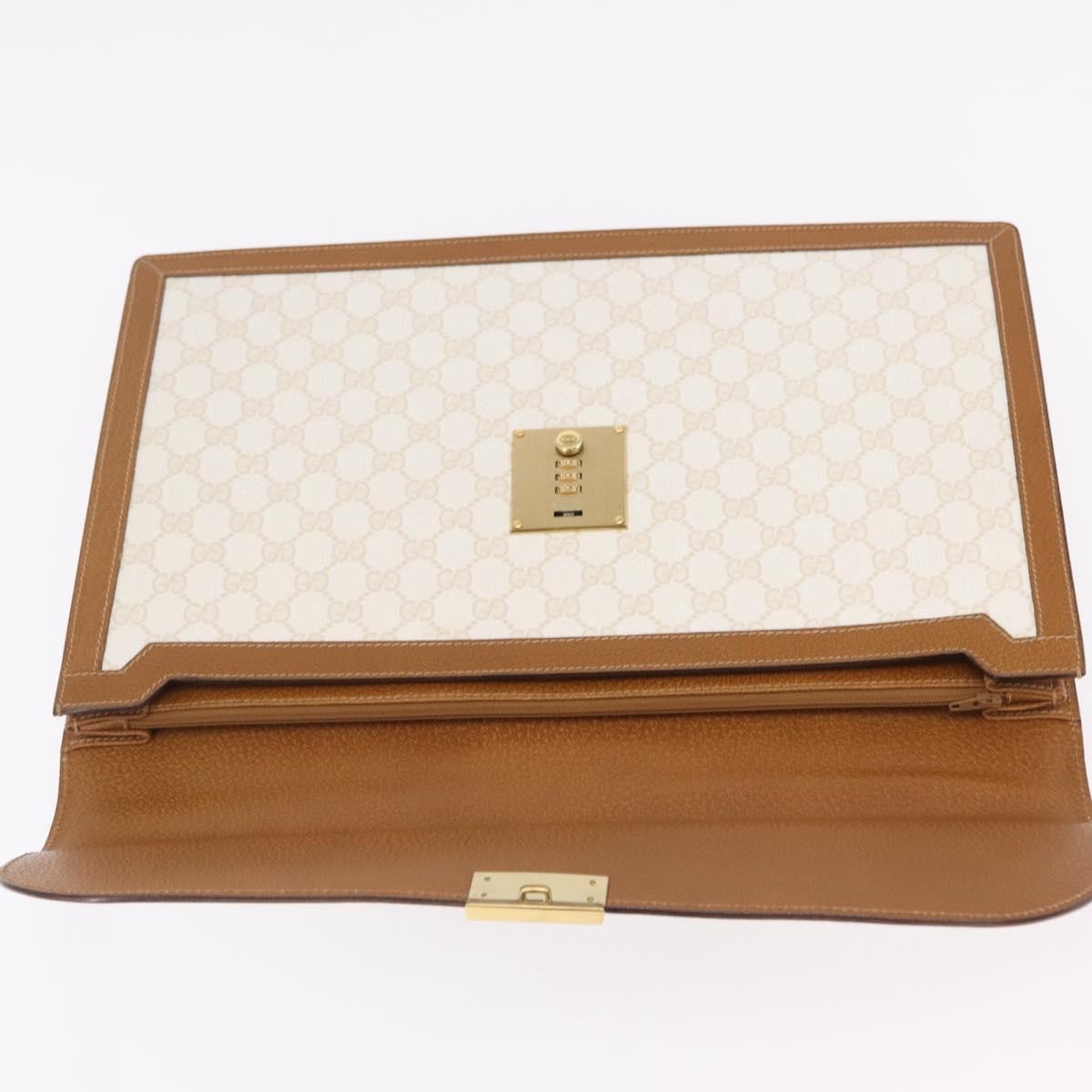 Gucci Business Gg Canvas With Leather Beige Canvas Handbag (Pre-Owned)