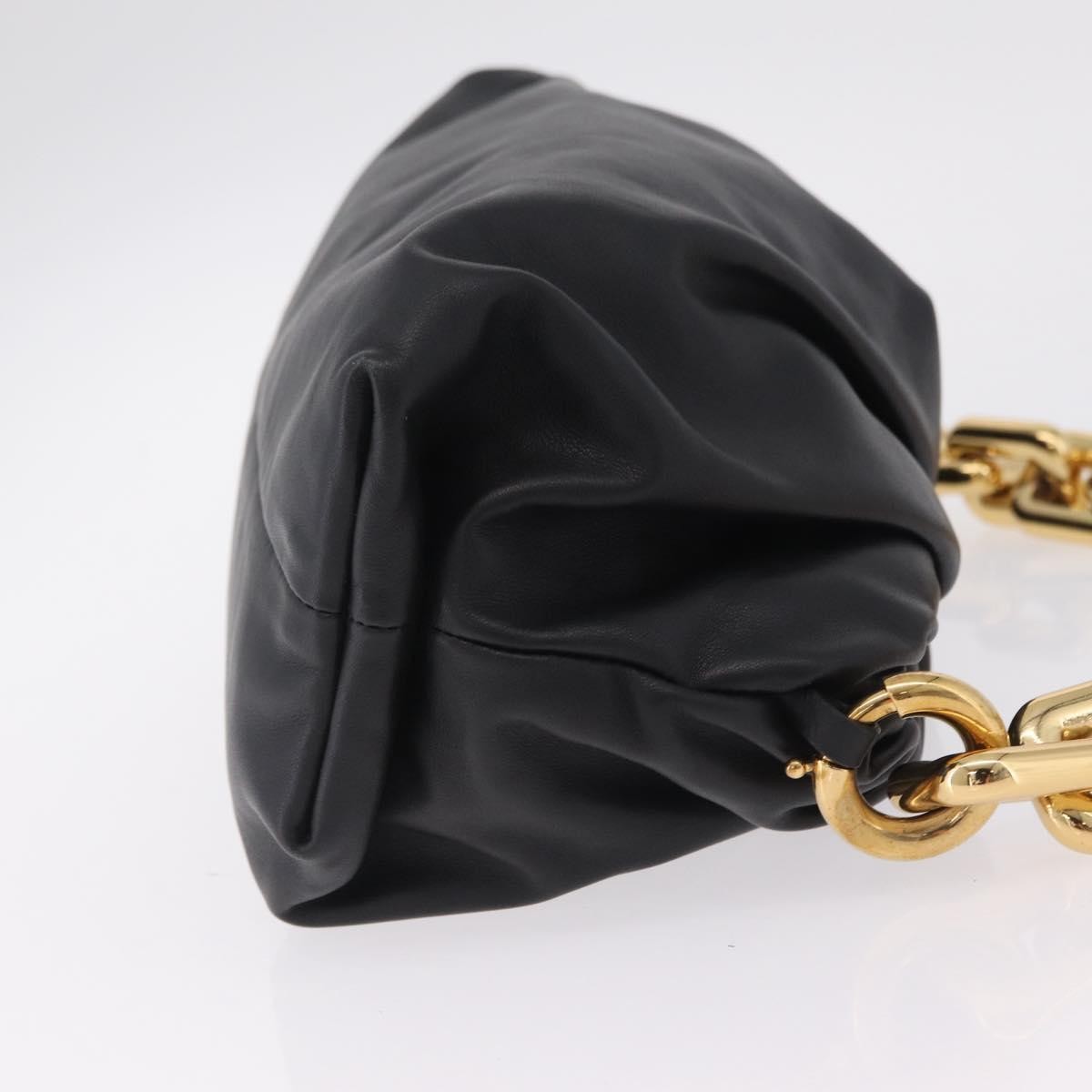Bottega Veneta The Chain Pouch Leather Black Leather Clutche & Pouche Bag (Pre-Owned)