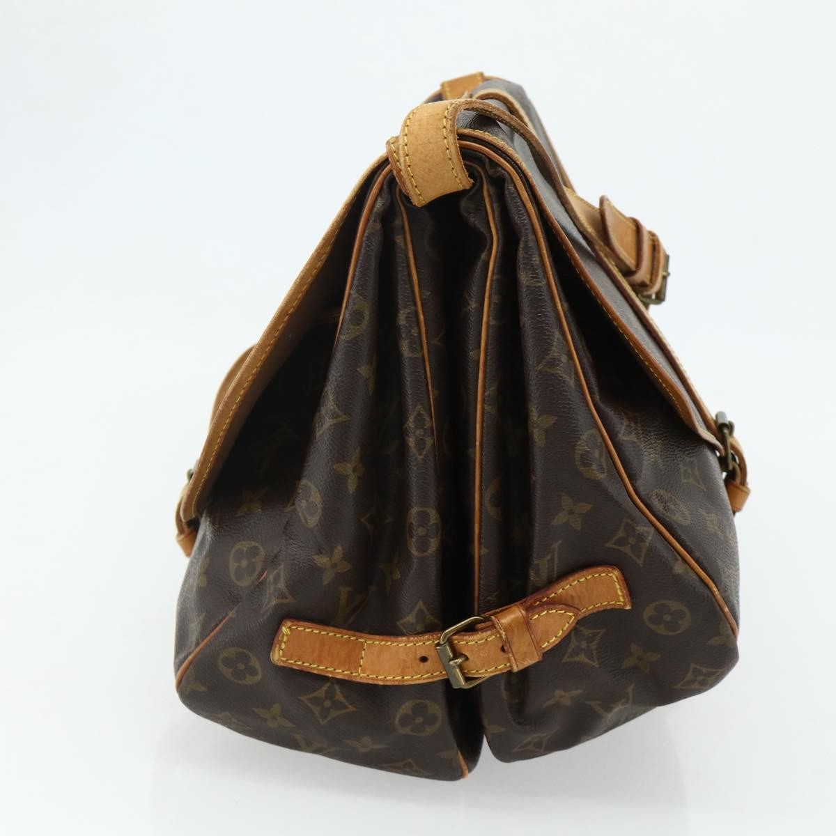 Louis Vuitton Saumur Monogram Canvas Brown Canvas Shoulder Bag Bag (Pre-Owned)