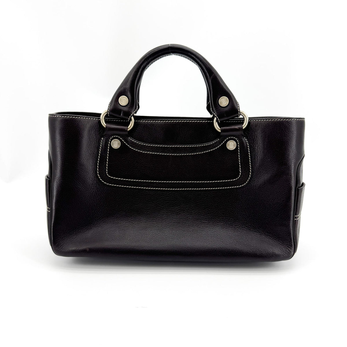 Celine Boogie Calfskin Black Leather Handbag (Pre-Owned)