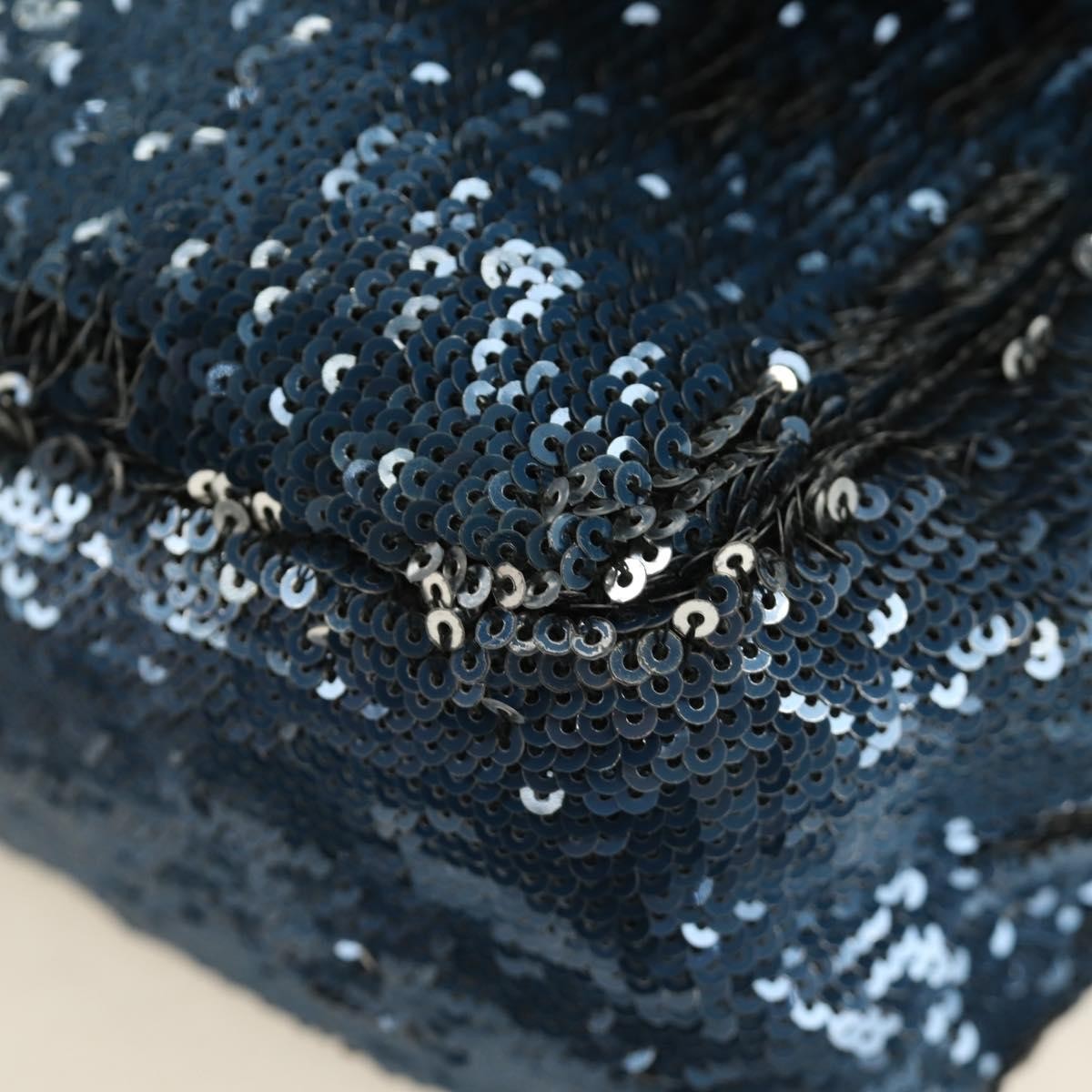 Chanel Coco Cuba Flap Sequins Blue Canvas Shoulder Bag Bag (Pre-Owned)
