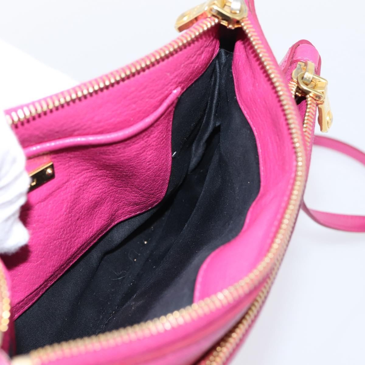 Miu Miu Madras Double Zip Leather Pink Leather Crossbody Bag Bag (Pre-Owned)