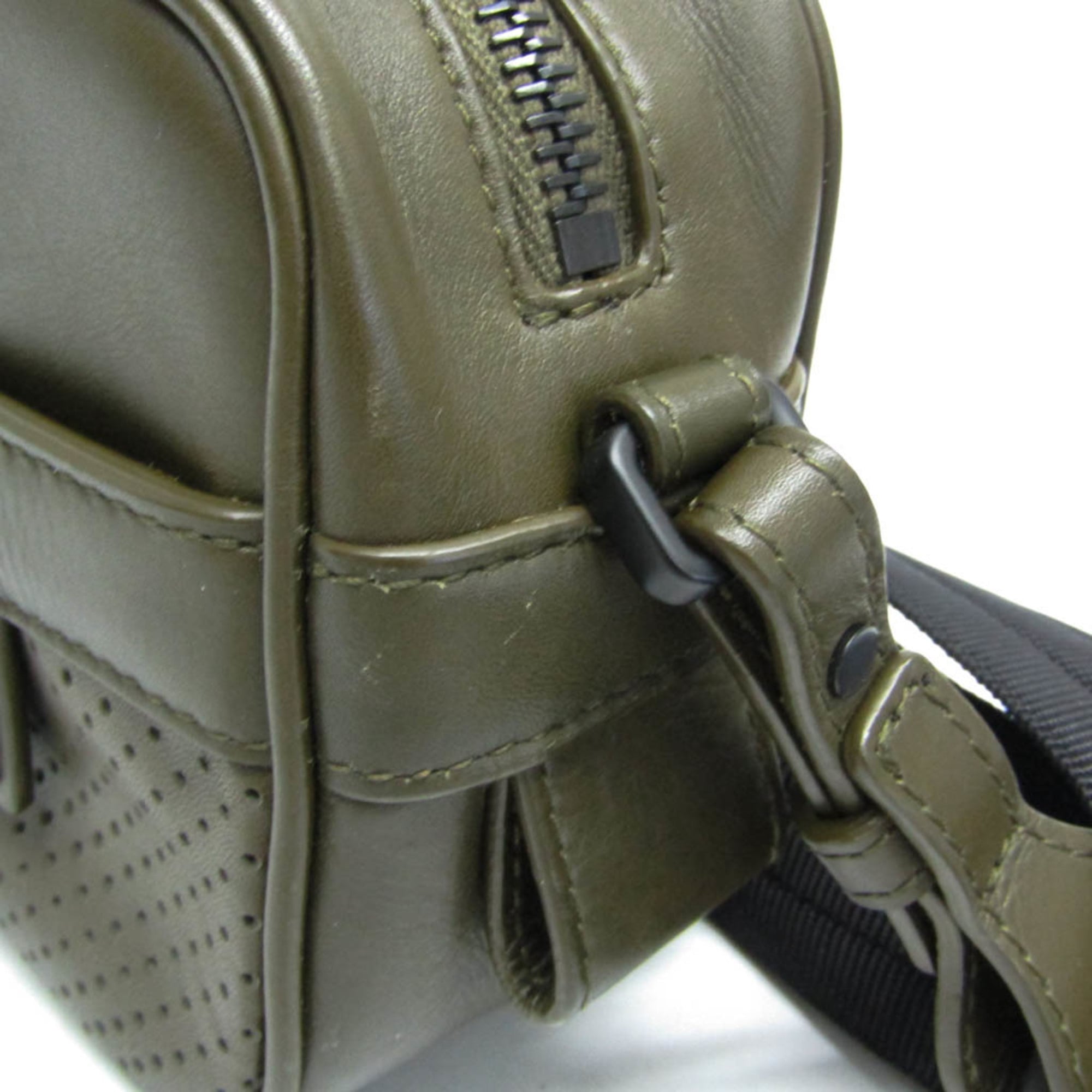 Bottega Veneta Crossbody Perforated Leggero Leather Khaki Leather Shoulder Bag Bag (Pre-Owned)