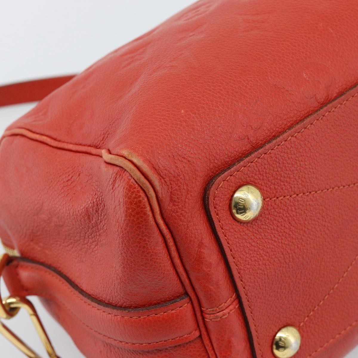Louis Vuitton Speedy Bandouliere Monogram Empreinte Leather Red Leather Handbag (Pre-Owned)