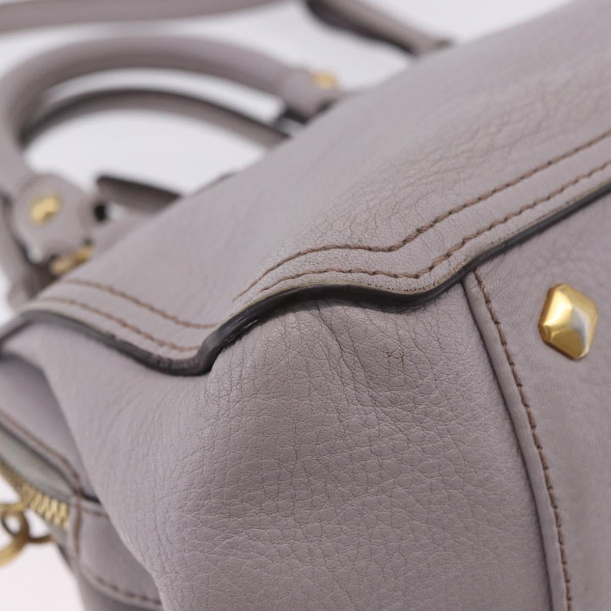 MCM Vintage Leather Gray Leather Handbag (Pre-Owned)