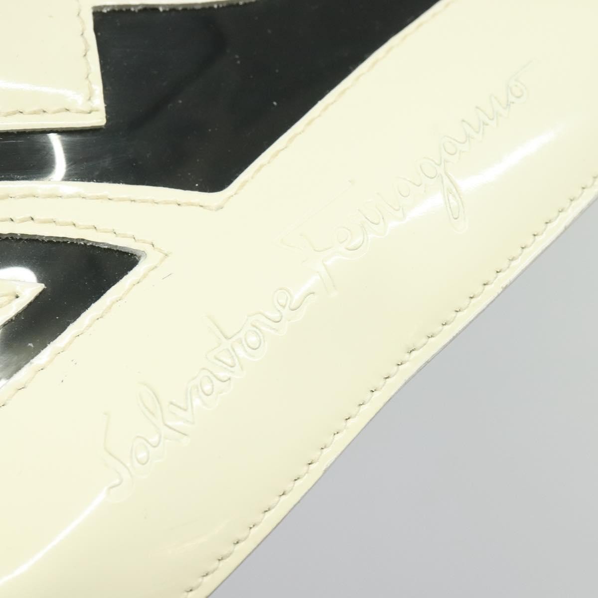 Salvatore Ferragamo Vintage Gancini Patent Leather White Patent_Leather Backpack Bag (Pre-Owned)
