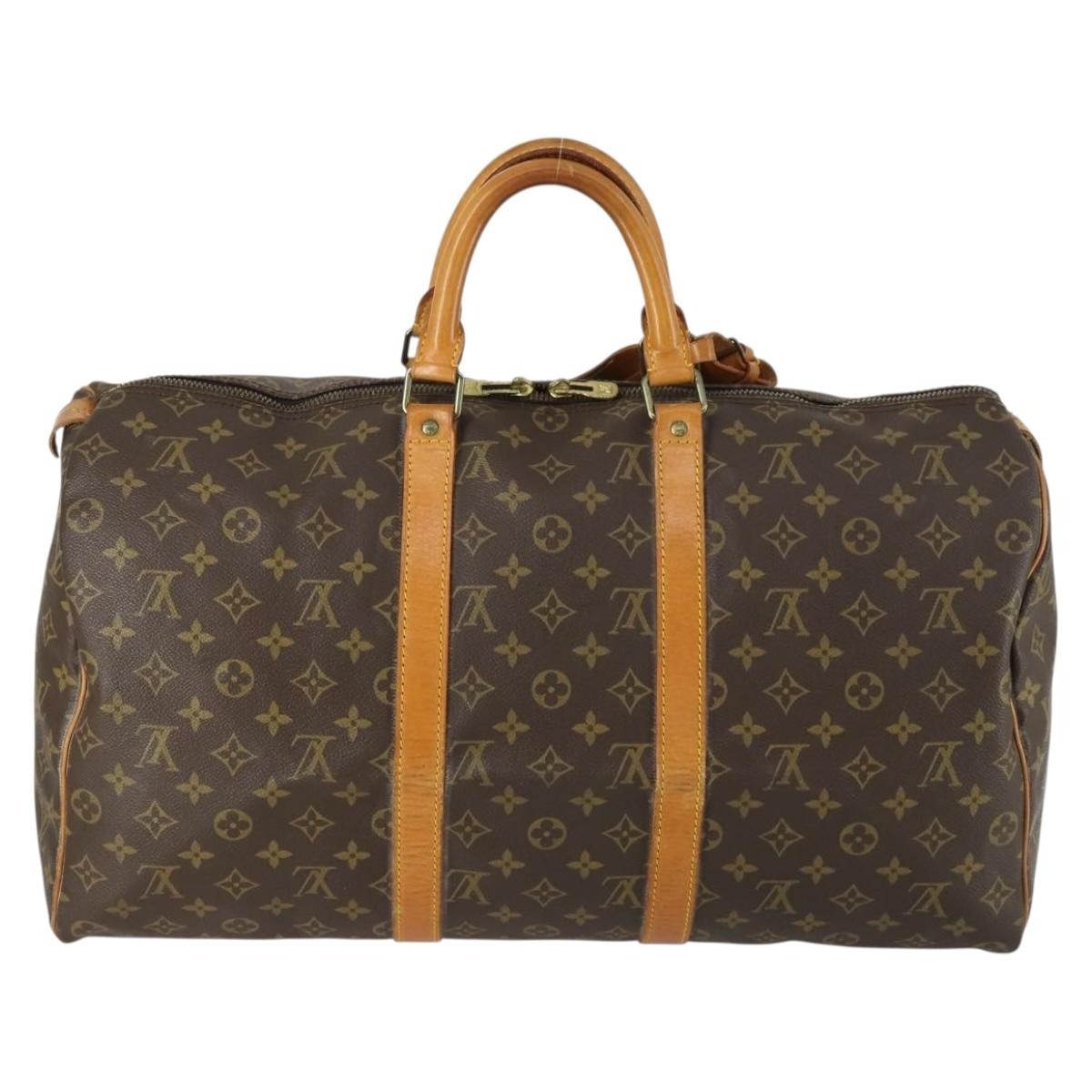 Louis Vuitton Keepall Monogram Canvas Brown Canvas Travel Bag Bag (Pre-Owned)
