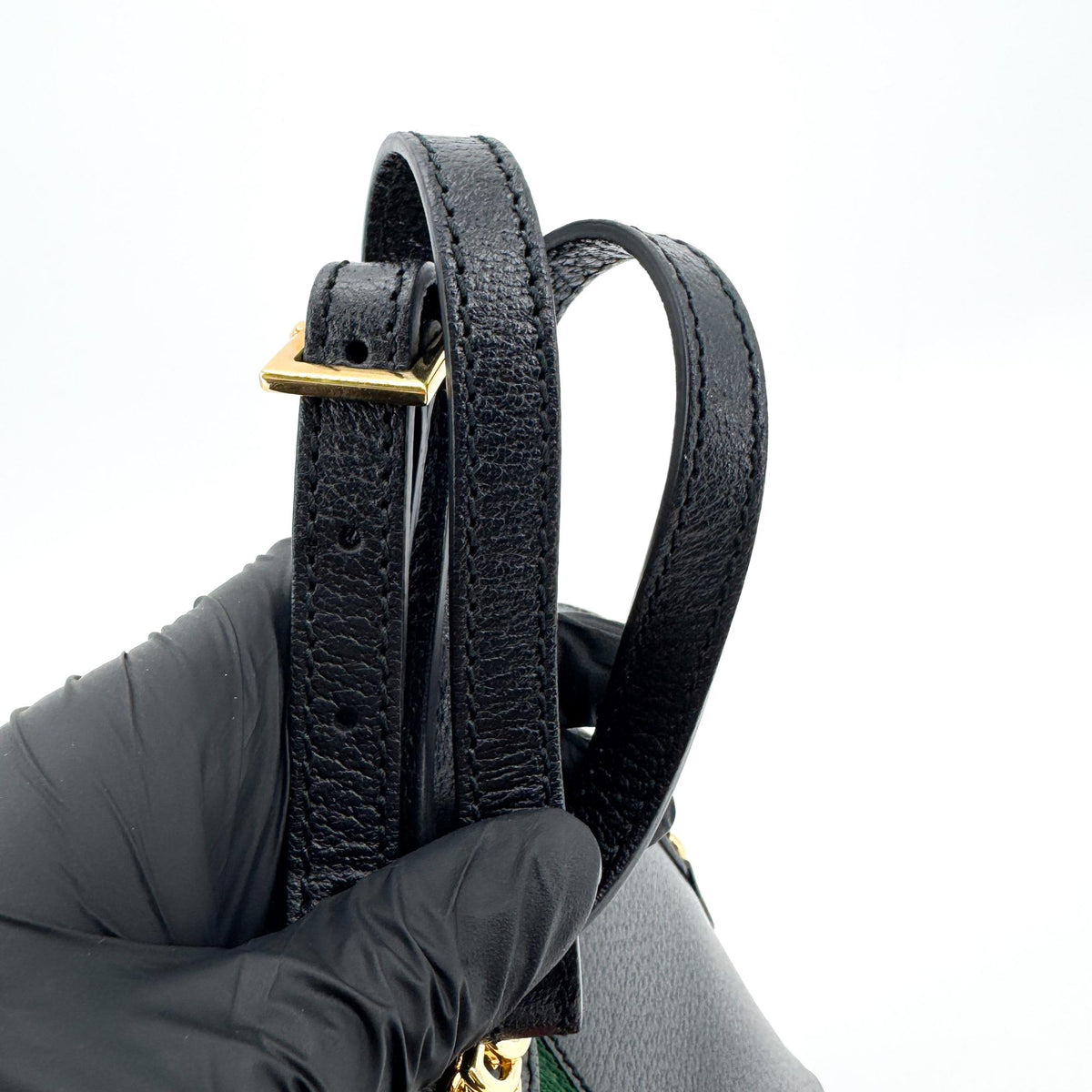 Gucci Ophidia Dome Leather Black Leather Shoulder Bag Bag (Pre-Owned)