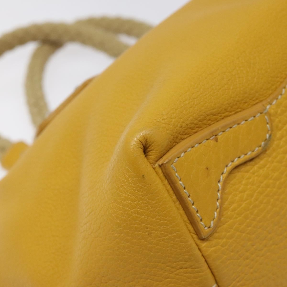 Prada Vintage Leather Yellow Leather Handbag (Pre-Owned)
