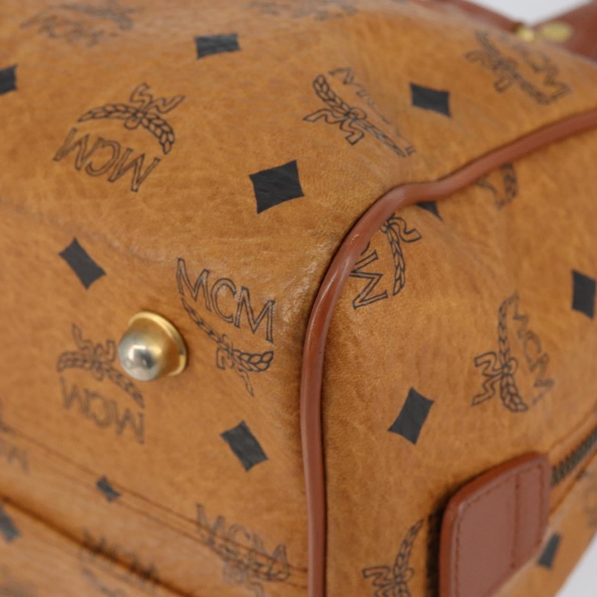 MCM Visetos Canvas And Leather Brown Canvas Handbag (Pre-Owned)