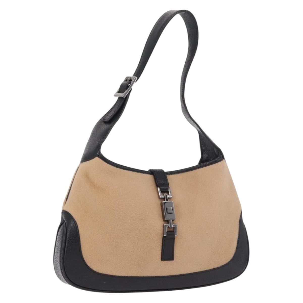 Gucci Jackie Hobo Gg Canvas And Leather Beige Cotton Shoulder Bag Bag (Pre-Owned)
