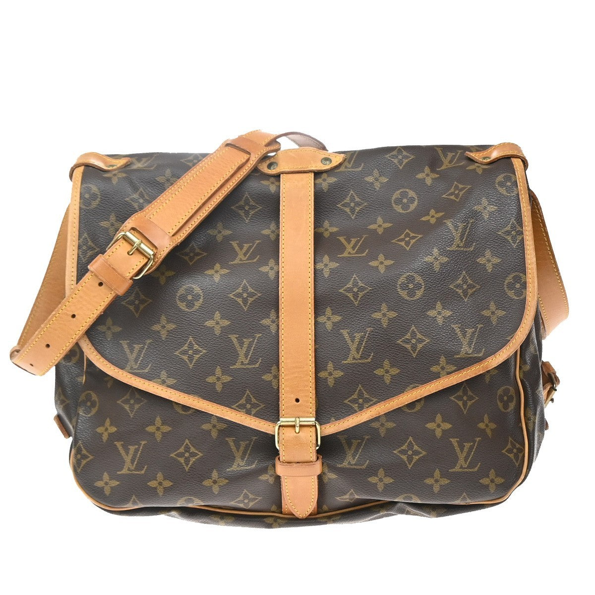 Louis Vuitton Saumur Monogram Canvas Brown Canvas Shoulder Bag Bag (Pre-Owned)