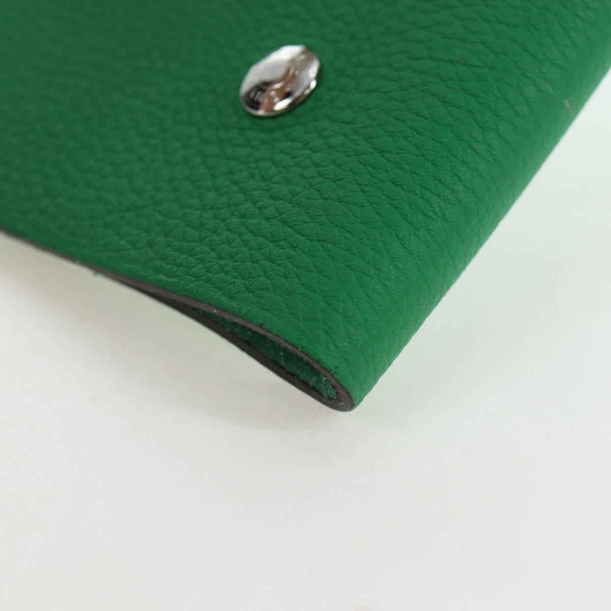 Hermes Ulysse Agenda Cover Leather Green Leather Wallets Accessory (Pre-Owned)