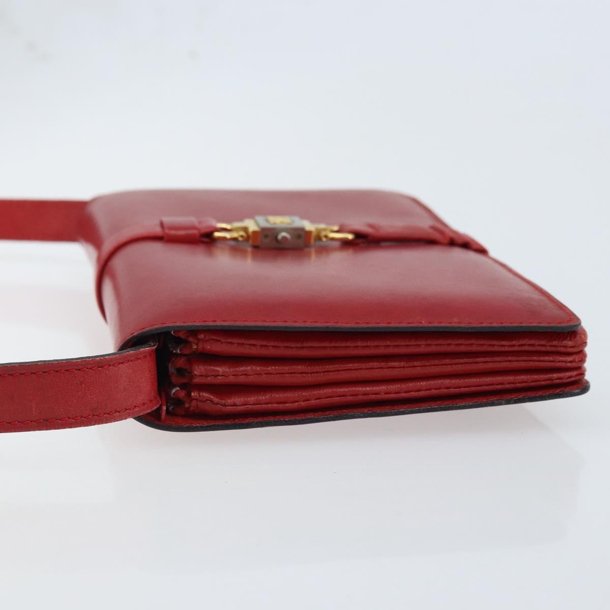 Celine Vintage Leather Red Leather Shoulder Bag Bag (Pre-Owned)